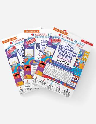 Oswaal Cbse Physics, Chemistry, Mathematics Class 12 Sample Question Papers (Set of 3 Books) for 2023 Board Exam (Based on Cbse Sample Paper