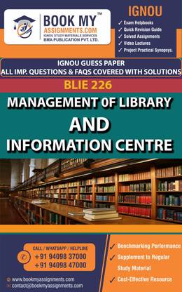 IGNOU BLIE 226 Management of Library and Information Centre | Guess Paper| Important Question Answer | Bachelor of Library and Information Science (BLIS)