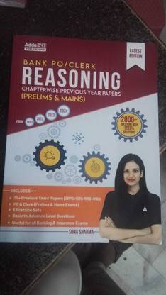Bank PO & Clerk Reasoning Chapterwise Previous Year Papers Book By Sona Sharma For IBPS|SBI|RBI|RRB|SEBI|NABARD|Other Banks & Insurance Exams (English Printed Edition) By Adda 247 Publication (Paperback, Sona Sharma)