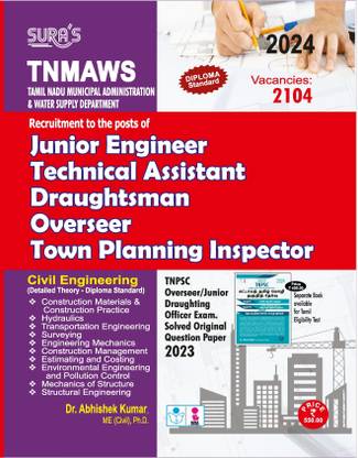 SURA`S TNMAWS Junior Engineer Civil (Diploma Std) Exam Book Guide 2024