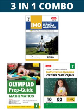 MTG International Mathematics Olympiad (IMO) Workbook, Prep-Guide & Previous Years Papers (PYQs) with Mock Test Paper Class 7 - SOF Olympiad Books For 2024-25 Exam (Set of 3 Books)