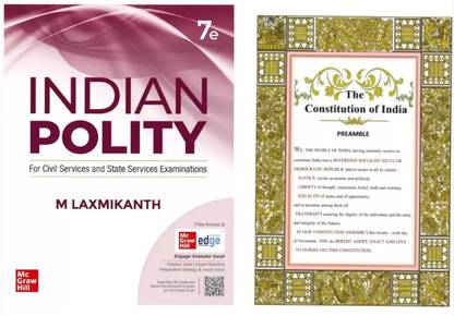 Indian Polity M. Laxmikant + Preamble of India (Combo of 2)