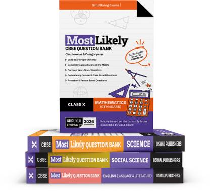 Gurukul By Oswal Most Likely CBSE Question Bank Class 10 Bundles (Set of 4) : Maths, Science, Social Science & English for Exam 2026