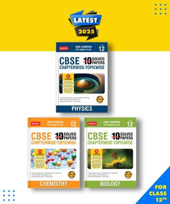 MTG CBSE 10 Years Chapterwise Topicwise Solved Papers With Question Bank Class 12 Physics, Chemistry, Biology Set of 3 Books -CBSE Champion For 2025 Exam| Video Solution of PYP Paperback, MTG Editorial Board|New Latest Edition For 2025-2026