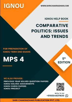 MPS 4: Comparative Politics: Issues and Trends - IGNOU Study Material & Guide Book with Latest Solved PYQs for IGNOU's Exam Preparation.  - Get the PDF of this book at Rs. 99, WhatsApp us at +919354637830, or visit our website shrichakradhar.com.