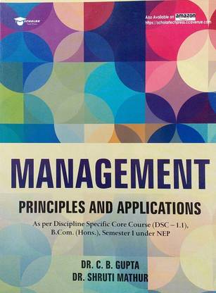 Delhi University B Com Hons 1st Year Management Principles And Applications Semester 1 DSC-1.1Under NEP CBCS