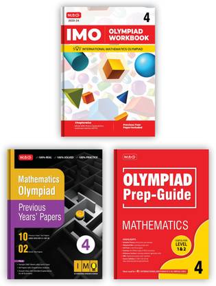 MTG International Mathematics Olympiad (IMO) Workbook, Prep-Guide & Previous Years Papers with Self Test Paper Class 4 - SOF Olympiad Books For 2023-24 Exam (Set of 3 Books)
