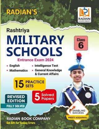 Rashtriya Military School (RMS-CET) Class 6 Practice Set Preparation Book for Entrance Exam 2024 in English