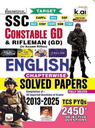 SSC Constable GD English Language Chapterwise Solved Papers TCS PYQs 2450+ Objective Questions (English Medium) (5642)