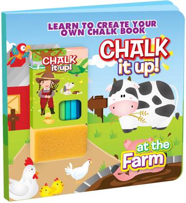 Hello Friend Books Chalk It Up! Board Book: At the Farm- Colour and Create with 5 Coloured Chalks