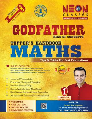 Godfather Maths Book Topicwise and Conceptwise by RAJA SIR for SSC CGL, CHSL, CPO, MTS, GD, Railway and other Competitive ExamsGodfather Maths Book Topicwise and Conceptwise by RAJA SIR for SSC CGL, CHSL, CPO, MTS, GD, Railway and other Competitive Exams
