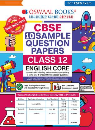 Oswaal Cbse Sample Question Papers Class 12 English Core