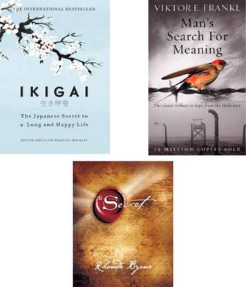 Ikigai + The Secret + Mans Searching For Meaning (Combo Of 3 Best Selling Book) (English)