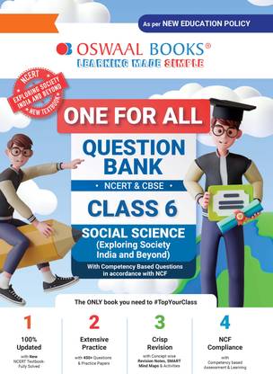 Oswaal One for All Question Bank Ncert & Cbse, Class-6 Social Science-