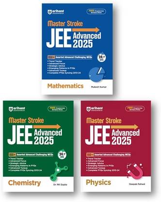 Arihant Masterstroke for JEE Advanced 2025 (12-Year Chapterwise Pyq Jee Advanced ) Chemistry + Mathematics + Physics (3-Book Set) | 2650+ Assorted Advanced Challenging MCQs for JEE Advanced practice