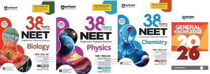 NEET 38 Years' (2025 -1988) - Chapterwise Topicwise Solutions Physics + Chemistryand + Biology Combo (Set Of 3 Books )