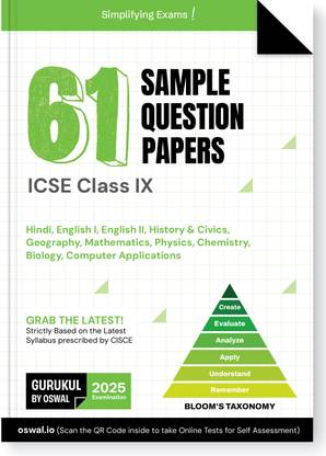 Gurukul by Oswal 61 Sample Question Papers for Icse Class 9 Exam 2025
