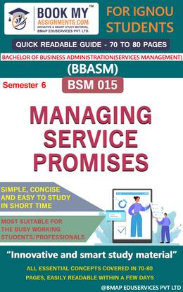 [BSM 015 Managing Service Promises] | Quick Readable Notes | Important Topic-wise Conceptual Notes | Bachelor of Business Administration (Services Management) (BBASM)]