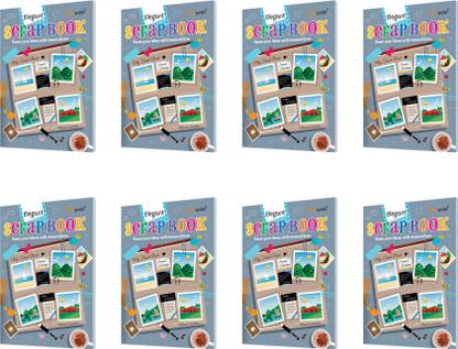 Elegant Scrap Books – Colorful Scrapbook Paper, 32 Pages Each, Perfect for Crafting, Art, and School Projects for Kids Aged 5–15 | Set of 8