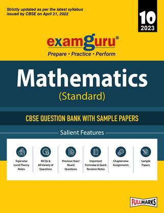 Examguru CBSE Class 10 Mathematics (Standard) Chapterwise & Topicwise Question Bank Book for 2022-23 Exam (Includes MCQs, Previous Year Board Questions)