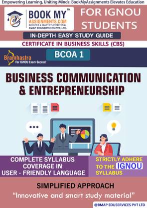 IGNOU BCOA1 Business Communication & Entrepreneurship Study Material (In Depth Guide) For Ignou Student