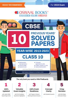 Oswaal Cbse 10 Years' Solved Papers, Class 10 (English Lang. & Lit., H
