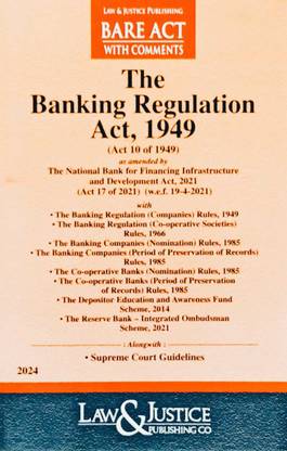 BANKING REGULATIONS ACT, 1949 WITH RULES, BARE ACT LATEST EDTION 2024