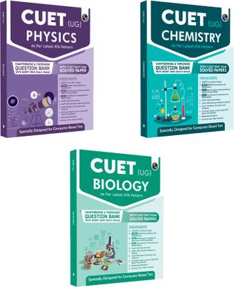 PW CUET (UG) Physics, Chemistry & Biology (Set of 3 Books) Chapterwise & Topicwise Question Bank (2023- 2024) with Complete NCERT Crux, CUET PYQs (2022-2023) Past Year Questions and Mock Test I For Central Universities Entrance Test 2024
