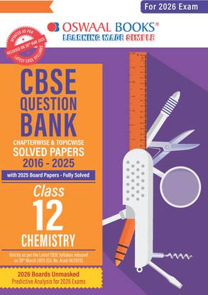 CBSE Question Bank SOLVED PAPERS Class 12 Chemistry For 2026 Exam
