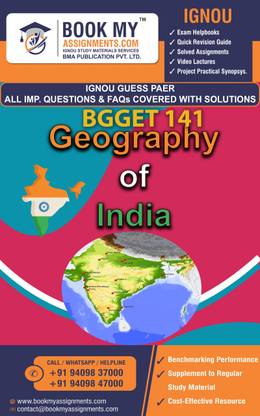 IGNOU BGGET 141 Geography of India GUESS PAPER Study Material For IGNOU Students Latest Edition