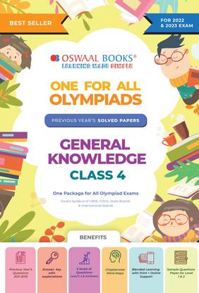 One For All Olympiad Previous Years' Solved Papers, Class-4 GK Book 2023