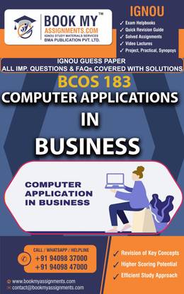 IGNOU BCOS183 Computer Application in Business | Guess Paper | Important Question Answer | Bachelor of Commerce (BCOMG)