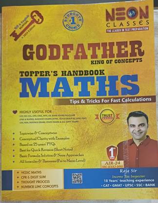 Godfather Topper's Handbook Maths (tips and tricks for fast calculations) By Neon Classes For All Exams (billingual) (Paperback, Neon Classes)