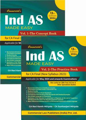 Ind As Made Easy Vols.1 & 2 The Practice Book, CA Final New Syllabus 2023