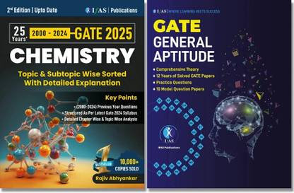 GATE Chemistry And GATE Aptitude Combo Books  - 2026 [Set of 2 Books] | Previous Year Solved Papers 26 Years' (2000 to 2025) Topic Wise Sorted with Detailed Solutions | Best Seller Previous Year Question Paper Book for GATE Chemistry Examinations in India | IFAS Publications
