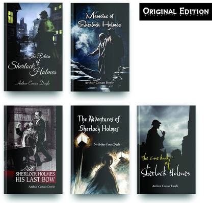 Original Sherlock Holmes Books Set Of 5 By Arthur Conan Doyle, The Adventures Of Sherlock Holmes Book, The Case Book Of Sherlock Holmes, Sherlock Holmes His Last Bow, The Return Of Sherlock Holmes Etc  - Original Sherlock Holmes Books Set Of 5 By Arthur Conan Doyle, The Adventures Of Sherlock Holmes Book, The Case Book Of Sherlock Holmes, Sherlock Holmes His Last Bow, The Return Of Sherlock Holmes Etc (Paperback, Arthur Conan Doyle) with 1 Disc