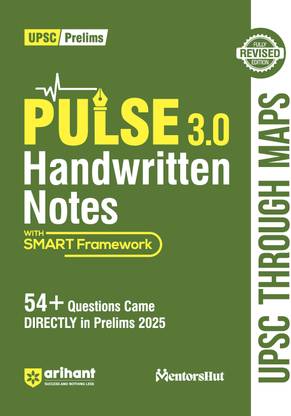 Arihant PULSE 3.0 Handwritten Notes UPSC Through Maps | Fully Revised Edition With SMART Framework | Topic-wise Syllabus Tracker, Mindmaps & Visual Map-Based Understanding | For UPSC Prelims, State PCS and Other Competitive Exam