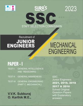 SURA'S SSC Junior Engineers Mechanical Engineering Paper 1 Exam Book In English Medium - Latest Updated Edition 2024