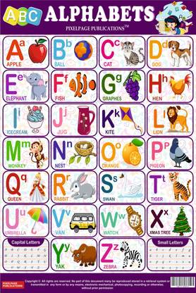 Early Learning Alphabet ABCD Educational Charts for Kids | 23 x 18 Inch | Laminated Kids Chart Perfect for Homeschooling, Kindergarten and Nursery Students