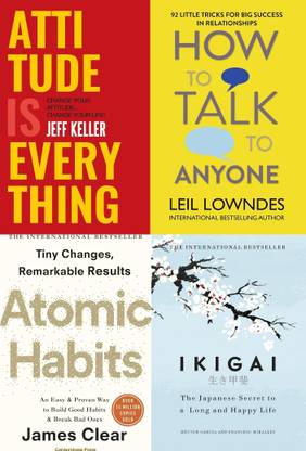 Attitude Is Everything + Ikigai + Atomic Habits + How To Talk To Anyone - Combo Of 4 Books