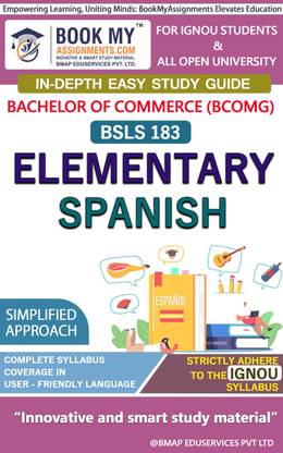 IGNOU BSLS 183 Elementary Spanish Study Material (In Depth Guide) For Ignou Student