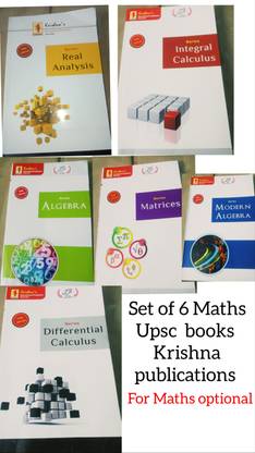 {Set of 6 books } Krishna publications maths optional books - Real analysis, algebra,differential calculus,integral calculus,modern algebra ,matrices