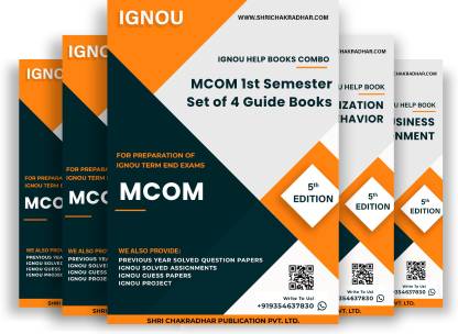 IGNOU M.Com. 1st Semester Help Books Combo Of MCO 1 MCO 4 MCO 5 MCO 21 (IGNOU Study Notes Chapter-Wise) For Exam Preparations With Solved Previous Year Question Papers (Revised Syllabus) Including Solved Sample Papers IGNOU Master Of Commerce (1st Year) Mco1 Mco4 Mco5 Mco21