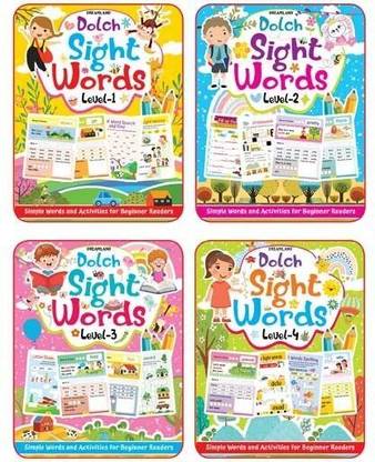 Dolch Sight Words Books Pack- 4 Books  - Set of 4 Early Learning Workbooks with Simple Words, Reading, Writing, Tracing and Fun Educational Activities for Beginner Readers