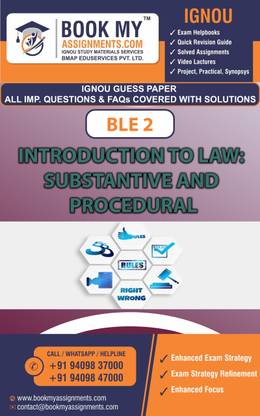 IGNOU fBLE 2 Introduction to Law: Substantive and Procedural | Guess Paper| Important Question Answer | Diploma in Paralegal Practice (DIPP)