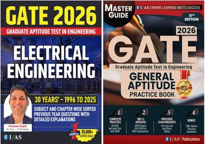 GATE Electrical Engineering 2026  - GATE General Aptitude Book [Set of 2 Books] | Topic & Chapter-wise Sorted Previous Year Solved Papers (1995–2025) with Detailed Explanations | GATE Electrical Engineering Question Bank with 500+ Practice Questions & 20 Model Papers | Best Selling Books for GATE Electrical Engineering 2026 Exams in India | IFAS Publications