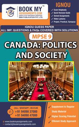 IGNOU MPSE 9 Canada: Politics and Society | Guess Paper | Important Question Answer | MPC