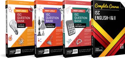 Gurukul By Oswal Most Likely ISC Science Stream PCME Question Bank Class 12 Bundles (Set of 4) : Physics, Chemistry, Maths, & English I & II for Exam 2026