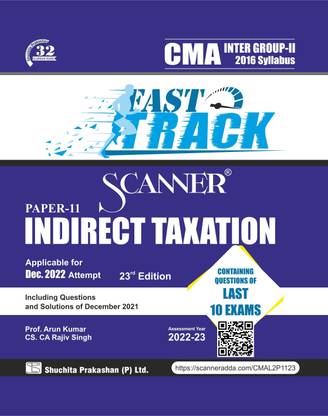 Scanner CMA Inter Group -II Paper -11 Indirect Taxation