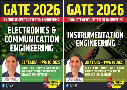 GATE Electronics And Communication Engineering ECE PYQ Book  - GATE Instrumentation Engineering 2026 [Set of 2 Books] Topic Wise PYQ with Detailed Explanations (1996–2025) | Section & Topic-wise Sorted Previous Year Question Papers with Detailed Solutions | Solved Questions & Mock Tests | Best Selling PYQ Book Set for GATE Electronics & Communication Engineering and GATE Instrumentation Engineering Exam in India | IFAS Publications